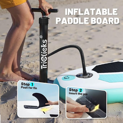 10' Inflatable Stand Up Paddle Board, Ultra-Light Wide Yoga Board for All Skill Levels with Premium SUP Paddleboard Accessories, 84L Waterproof Bag, Non-Slip Comfort Deck for Youth & Adults