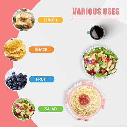 12 Pack 13oz Small Glass Food Storage Containers with Lids Airtight, Leak-Proof Round Meal Prep Containers Set, Freezer to Microwave Safe, Dishwasher Safe