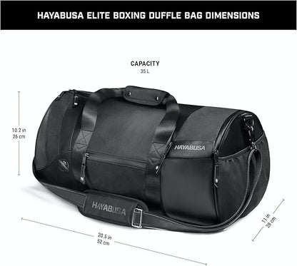Hayabusa Elite Boxing Duffle Bag - 35 Liters, Black
