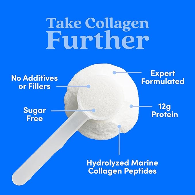 Further Food Unflavored Marine Collagen Peptides Powder, Wild Caught, Sustainable, Type 1 & 3 Collagen, Gut + Joint Support, Hair, Skin, Nails, Sugar-Free 5.93 oz