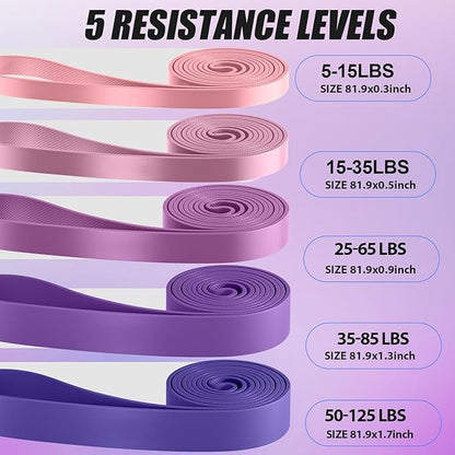 WHATAFIT Resistance Bands, Pull Up Assistance Bands, Exercise Bands, Workout Bands Set for Men and Women Home Fitness, Body Stretching, Strength Training, Physical Therapy