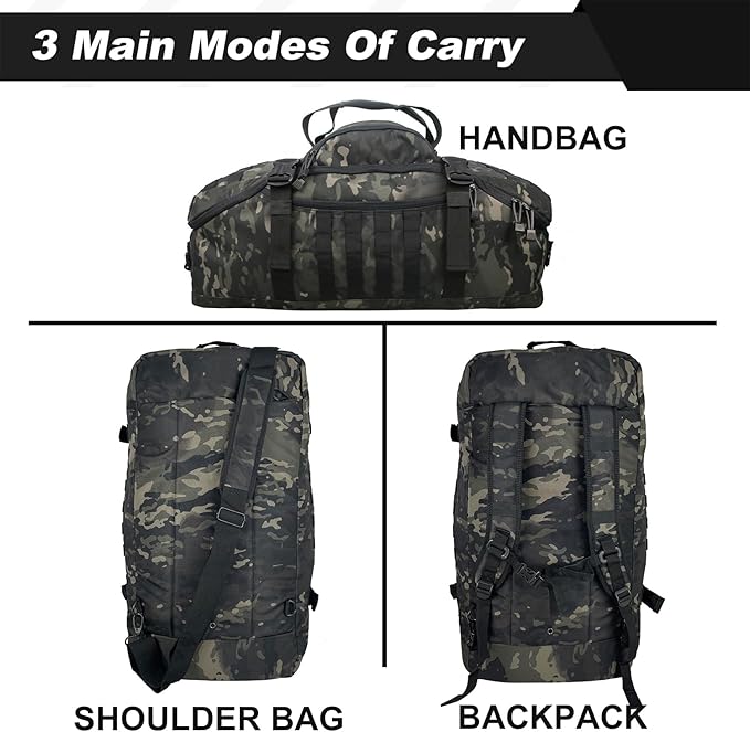3 In 1 Military Backpack Travel Duffle Bag for Weekender Gym Traveling Workout Deployment
