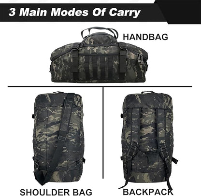 3 In 1 Military Backpack Travel Duffle Bag for Weekender Gym Traveling Workout Deployment