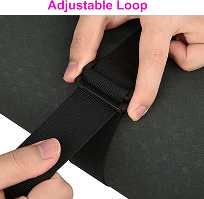 WISDING Yoga Mat Strap, Portable Yoga Mat Sling, Picnic Blanket Strap with Adjustable Shoulder Strap & Handle for Festivals Picnics Camping Motorcycle Bedroll Pilates