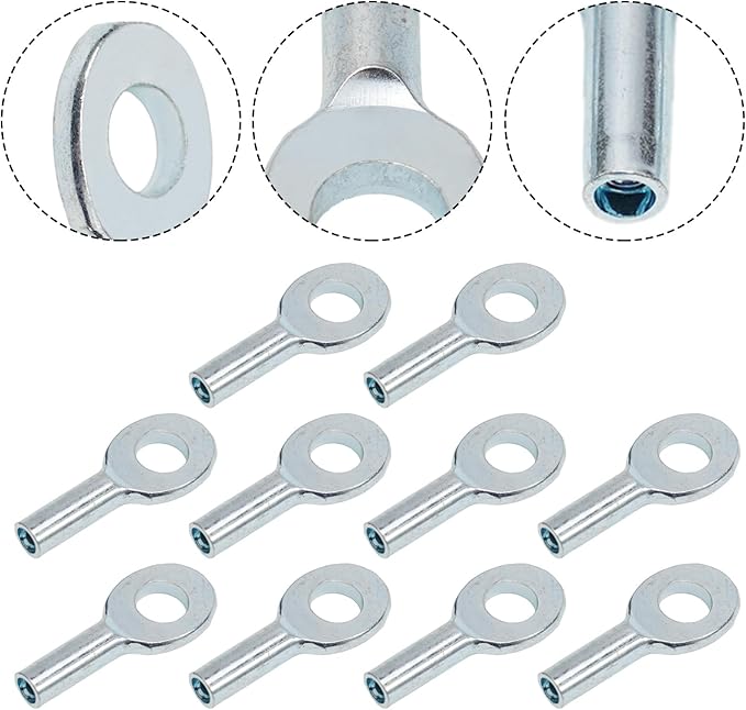 10 Pcs Gym Pulley Machine Cable Eyelet Terminal Interface Port, Gym Machine Accessories For 5Mm/6mm Cable Ball Stopper Interface Port Components For Various Equipment Cables(5mm)
