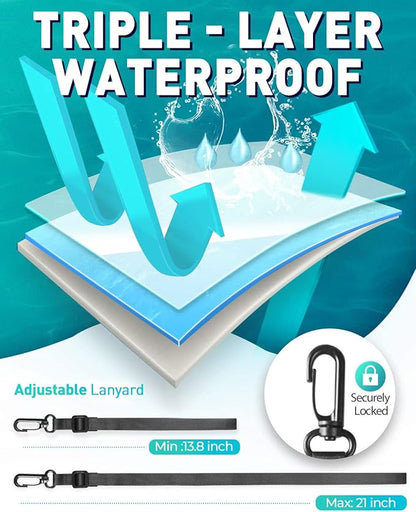 Hiearcool Waterproof Phone Pouch, Waterproof Phone Case, IPX8 Cellphone Dry Bag Compatible for iPhone 17 16 15 14 13 Pro Max Plus Cellphone Up to 8.3", Beach Essentials for Travel-Clear-4Pack