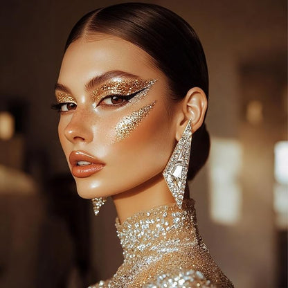 10 Colors Body Glitter,Face Glitter Makeup for Kids Women,Sparkly Chunky Hair Glitter for Eye Lip Hair Nails,Mardi Gras Glitter Makeup Face Paint,Singer Concerts Disco Rave Festival Accessories