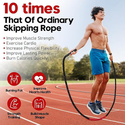 Weighted Jump Rope for Men and Women, 3lb 4lb 5lb Adult Heavy Skipping Rope, Jumprope for Fitness,Workout Equipment, Fitness Equipment for Home Gym Exercise,Improve Strength and Building Muscle