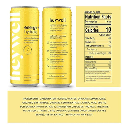 Heywell Sparkling Adaptogenic, Trial Pack, 12 Fluid Ounce (Pack of 6) - Organic, Non GMO, Vegan, Gluten Free, Dairy Free