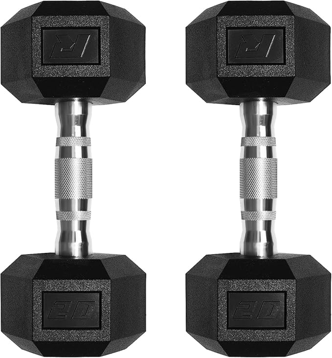RitFit 5-650 LBS PVC Encased Hex Dumbbell Sets with Optional Rack for Home Gym, Hand weight with Chrome Handle for Strength Training, Workouts
