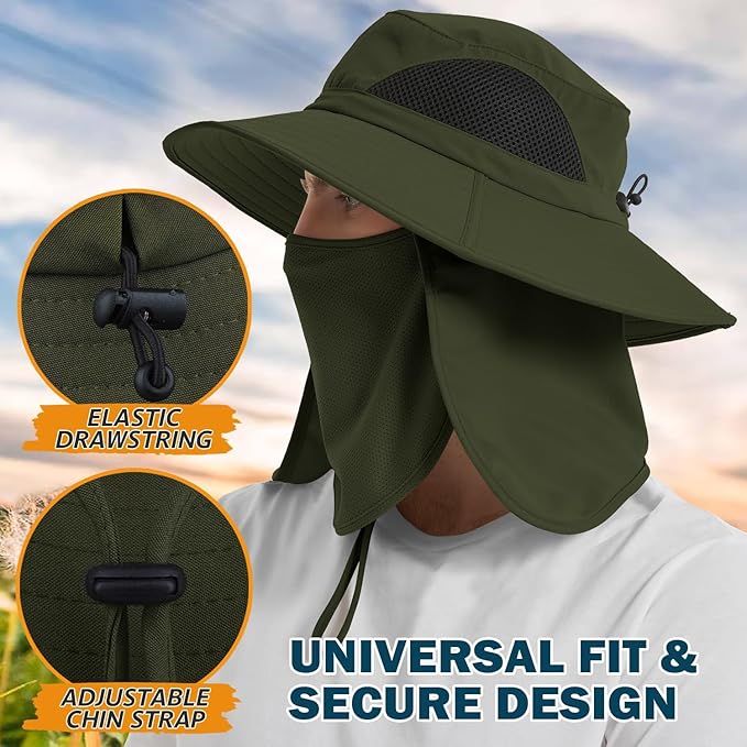 EINSKEY Wide Brim Sun Hat, UPF 50+ UV Protection Waterproof Packable Bucket Hat for Men & Women, Fishing Hiking Beach Garden