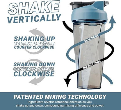 HELIMIX 2.0 Vortex Blender Shaker Bottle Holds upto 28oz | No Blending Ball or Whisk | USA Made | Portable Pre Workout Whey Protein Drink Shaker Cup | Mixes Cocktails Smoothies Shakes | Top Rack Safe