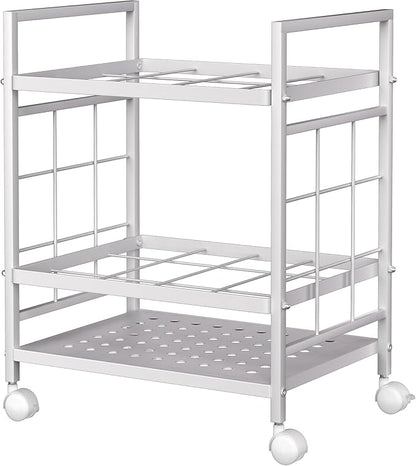 GIOTORENT Blueprint Storage Rack, Holder with Wheels, Map/Poster/Architectural Plan Storage, 12 Slots, 2 Brakes, Silent Wheels for Home, Office, School (White)