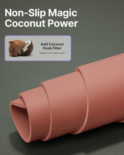 YOTTOY Yoga Mat,Non-Slip Hot Yoga Mat with Anti-Tear Design and Friendly Natural Rubber Mat with Strap and Bag