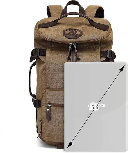 Kalesi Gym Duffle Bag Backpack 4-Way Vintage canvas with Shoes Compartment for travel Sport Hiking laptop (Vintage coffee)