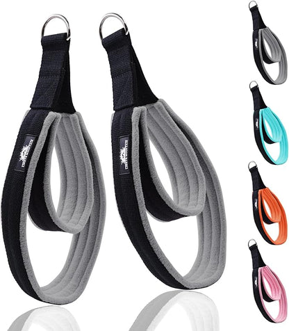 1 Pair Enhanced Pilates Double Loop Straps for Reformer, Thickened D-Ring Handle Straps, Yoga Exercise Accessories in 2 Lengths and Multicolor for Home Gym Workout