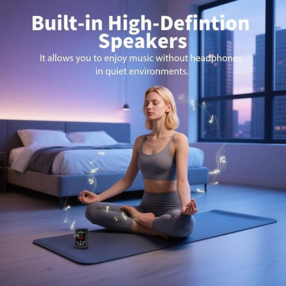 16GB MP3 Player with Bluetooth 5.3, QNGEE 2.4 inch Full Touchscreen Music MP3 for Kids, FM Radio, Voice Recorder, HiFi Sound, E-Book, Earphones Included