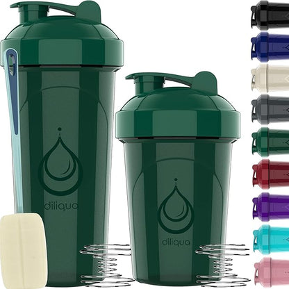 4 PACK, 28 oz & 20 oz Shaker Bottles for Protein Mixes | BPA-Free & Dishwasher Safe | Protein Shaker Bottle | Shaker Cups | Leakproof Blender Shaker Bottle Pack (28 & 20 oz Green)