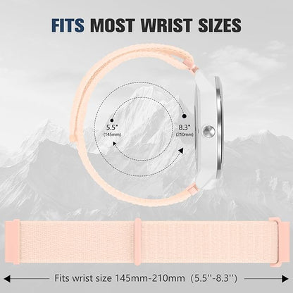18mm 20mm 22mm Hook and Loop Watch Band Compatible with Garmin Vivoactive 5/ Vivoactive 6/ Vivoactive 3, Soft Nylon Breathable Sport Strap for Venu 2S/ Venu3S/ Forerunner 265s,Venu 3/ Venu 2 Men Women