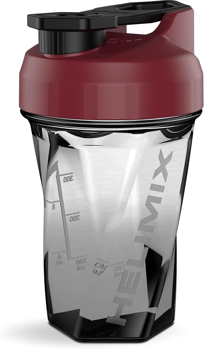 HELIMIX 1.5 Vortex Blender Shaker Bottle Holds Upto 20oz | No Blending Ball or Whisk | USA Made | Portable Pre Workout Whey Protein Drink Shaker Cup | Mixes Cocktails Smoothies Shakes | Top Rack Safe