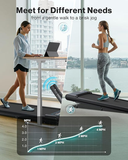 COZYINN 10% Incline Walking Pad - 2.5HP 4MPH/7.6MPH 265/340+lb Capacity Treadmills for Home, Portable Foldable Adjustable Incline Treadmill with Wide Running Area, Mute Control, Works with KINOMAP