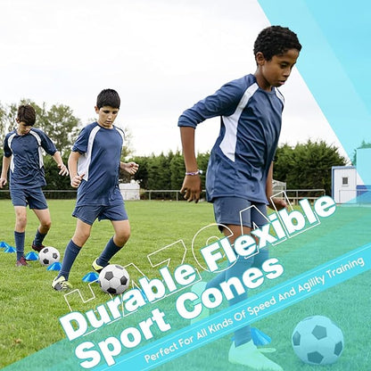 Kids Soccer Goal for Backyard, 6x4 9x5 FT Portable Soccer Nets Pop Up with Ball, Agility Ladder, Cones, Target & Carry Bag for Toddler Youth Outdoor Indoor Training Practice Sports Games Play