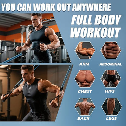 WHATAFIT Resistance Bands, Exercise Bands，Resistance Bands for Working Out, Work Out Bands with Handles for Men and Women Fitness, Strength Training Home Gym Equipment