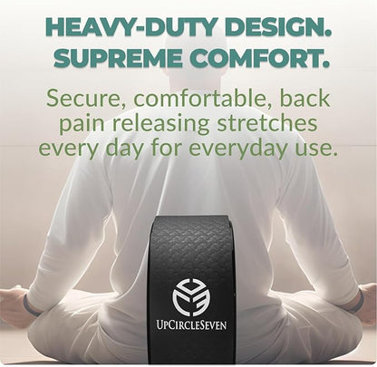 UpCircleSeven Back Roller & Yoga Wheel - Relieve Lower & Upper Back Pain & Stiffness - Therapeutically Stretch, Mobilize & Decompress Your Spine - Increase Mobility, Flexibility & Alignment