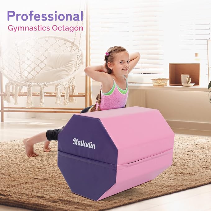 Gymnastics Octagon Mat 24"x26" Skill Shape Tumbling Backbend Trainer Exercise Mat for Preschool Kids Gym Cheerleading, Martial Art