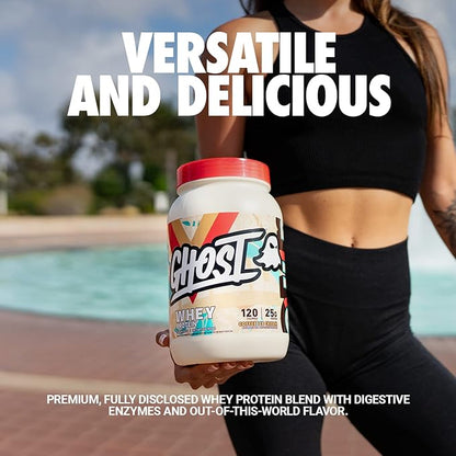 GHOST Whey Protein Powder, Coffee Ice Cream - 2LB, 25G of Protein - Whey Protein Blend - ­Post Workout Fitness & Nutrition Shakes, Smoothies, Baking & Cooking - Soy & Gluten-Free