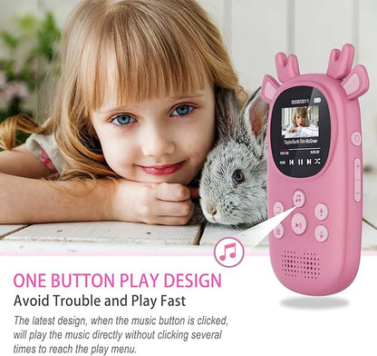 32GB MP3 Players for Kids, Cute Reindeer Portable Music Bluetooth Kid MP3 Player, Child MP3 Player with Bluetooth 5.3,Speaker, FM Radio, Alarm Clock, Voice Recorder, Stopwatch (Support up to 128GB)