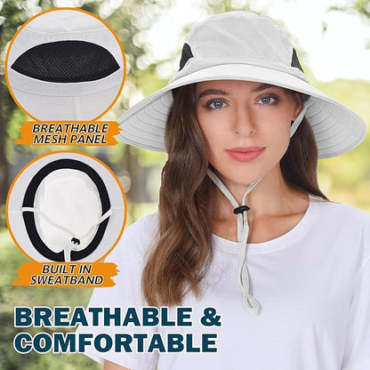 EINSKEY Wide Brim Sun Hat, UPF 50+ UV Protection Waterproof Packable Bucket Hat for Men & Women, Fishing Hiking Beach Garden