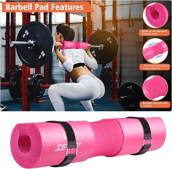 12Pcs Foam Barbell Pad Set for Squats 1 Gym 1 Carry 2 Lifting 2 Ankle 3 Ankle 3 Hip