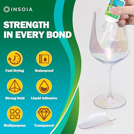 Glass Glue, 30g Clear Super Glue for Glass Repair Quick Fix Glass Adhesive Heavy Duty Strong Crazy Instant Glue for Bonding Glass, Acrylic, Ceramics, Mirrors, DIY Crafts