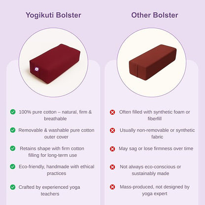 Rectangular Cotton Yoga Bolster, Yoga Pillow, Yoga Cushion, Yin yoga Bolster, Iyengar yoga bolster