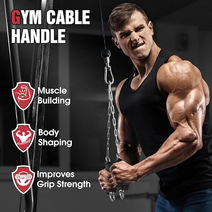 Lat Pull Down Machine Attachment, Tricep Rope Cable Attachment for Gym Cable Machine, Ergonomic Tricep Rope Exercise Handle Accessories for Home Gym