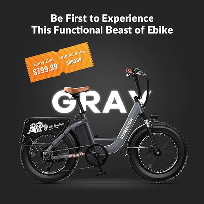 1500W Peak Motor Electric Bike for Adults Up to 80 Miles 30MPH Dirt Ebike 20" x 4 Fat Tire 48V 20Ah Removable Battery Mountain E Bike Commuter Full Suspension Bicycles for Men Women