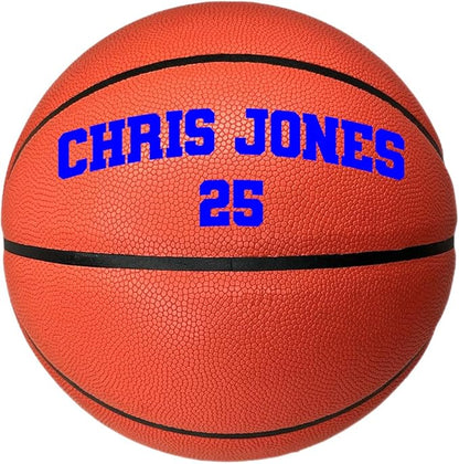 HAMMET Personalized Basketball – Customized Basketball with Your Name or Text – Multiple Colors, Fonts & Designs Available – Durable for Indoor and Outdoor - Ideal Gift for Son, Daughter, Boy or Girl