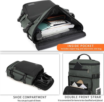 Kalesi Gym Duffle Bag Backpack 4-Way Waterproof with Shoes Compartment for travel Sport Hiking laptop Business-grey