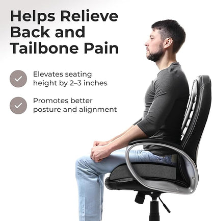 Kölbs Extra Large Seat Cushion, Stylish Plush Velvet Cover, X-Large Memory Foam for Office Chair, Floor Pillow, Cushion Back Pain Coccyx Pain Relief, Carry Handle (Extra Large)