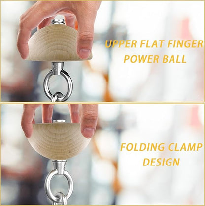 Grip Strength Training Beech Wood Pinch Block & Half-Sphere Ball with Loading Pin – Hand, Finger, Forearm Workout Set for Climbing, Lifting, Fitness Training