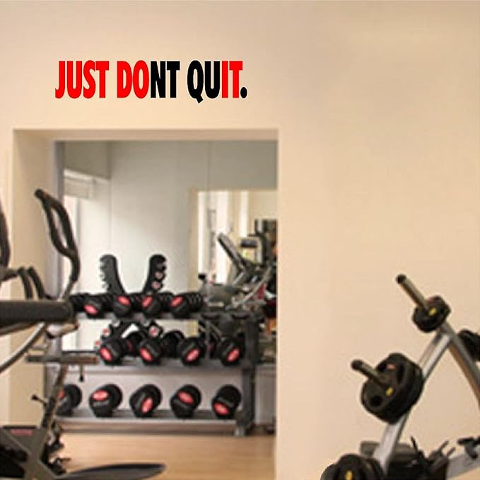 Jeyfel Decals. Fitness Wall Decals. Just Don't Quit. Just Do It. Vinyl Wall Art, Sticker Decal Gym.