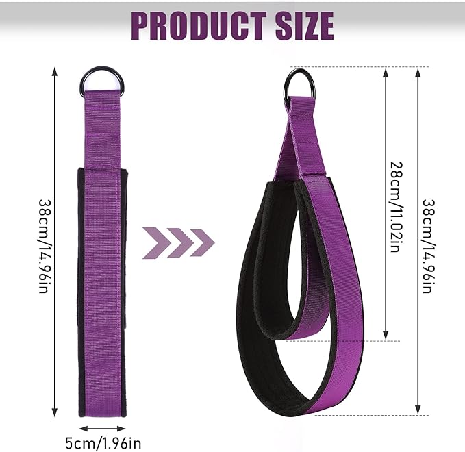 TOBWOLF Pilates Straps - Double Loop D-Ring Straps for Reformer, Padded, Home Gym Workout