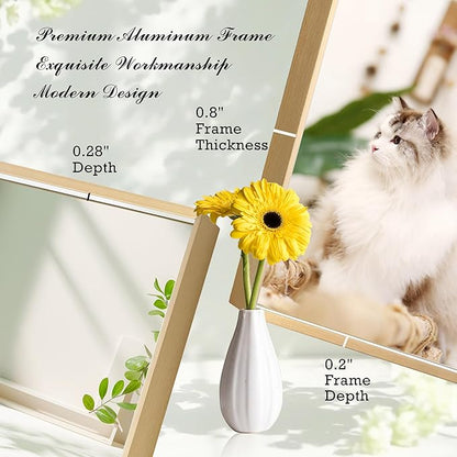 24x36 Inch Brass Bathroom Mirror for Wall, Aluminum Frame Rectangle Rectangular Vanity Mirror, Modern Large for Bedroom, Living Room, Horizontal or Vertical