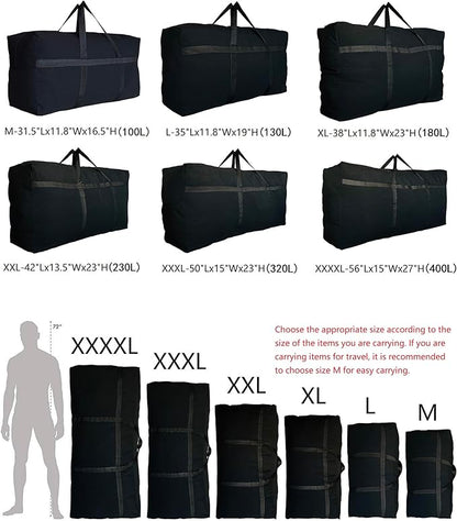 Extra Large Storage Duffle Bag with Zippers and Handles, Big Foldable Duffle Bag for Travel