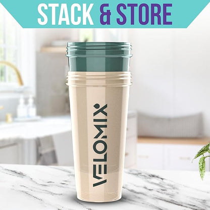 '-2 Pack- 28 oz Protein Shaker Bottles for Protein Mixes - 2x Wire Whisk | Leak Proof Shaker Cups for Protein Shakes | Protein Shaker Bottle Pack | Shakers for Protein Shakes-Blue&Beige