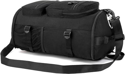 Kalesi Gym Duffle Bag Backpack 4-Way Waterproof with Shoes Compartment for travel Sport Hiking laptop (Black)