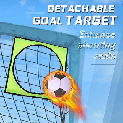 Kids Soccer Goal for Backyard, 6x4 9x5 FT Portable Soccer Nets Pop Up with Ball, Agility Ladder, Cones, Target & Carry Bag for Toddler Youth Outdoor Indoor Training Practice Sports Games Play