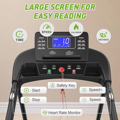 FYC Walking Treadmill for Seniors with Extended Handrails & Deck, Composite Shock-Absorbing Treadmill for Seniors, Optional APP Control, 300 LBS Capacity