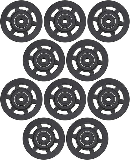 10 Pcs 95mm Universal Nylon Bearing Pulley Wheel Replacement Black for Gym Fitness Equipment Combination Fitness Products